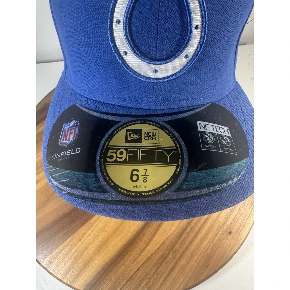 New! Size 6 7/8‎ New Era 59Fifty Indianapolis Colts Fitted Hat Cap Blue